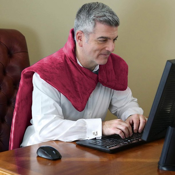 Θερμαινόμενη Ηλεκτρική Κουβέρτα Μασάζ Πλάτης / Αυχένα Γούνινη με 4 Ρυθμίσεις Massage / Δονήσεων - Relief Wrap