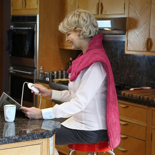 Θερμαινόμενη Ηλεκτρική Κουβέρτα Μασάζ Πλάτης / Αυχένα Γούνινη με 4 Ρυθμίσεις Massage / Δονήσεων - Relief Wrap