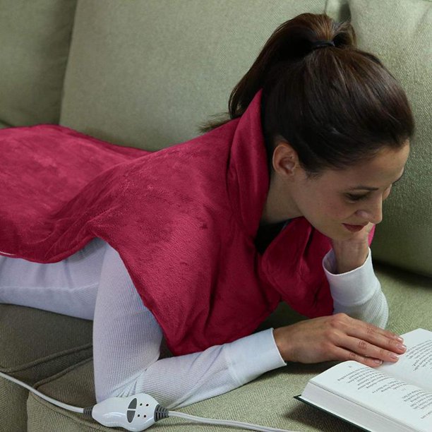 Θερμαινόμενη Ηλεκτρική Κουβέρτα Μασάζ Πλάτης / Αυχένα Γούνινη με 4 Ρυθμίσεις Massage / Δονήσεων - Relief Wrap