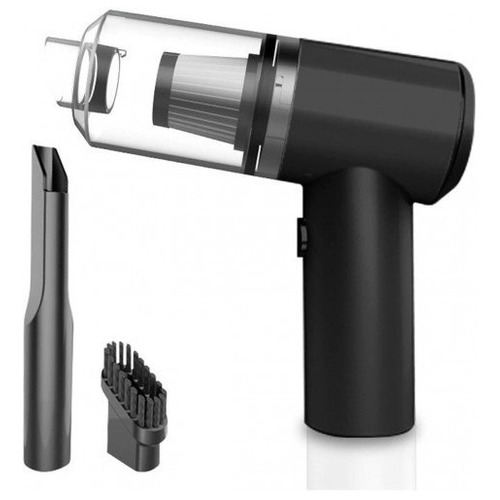 2 σε 1 Φορητό USB Επαναφορτιζόμενο Μίνι Ηλεκτρικό Σκουπάκι Αναρρόφησης Υγρών/Στερεών 120W με LED Φωτισμό PS-108395 Μαύρο