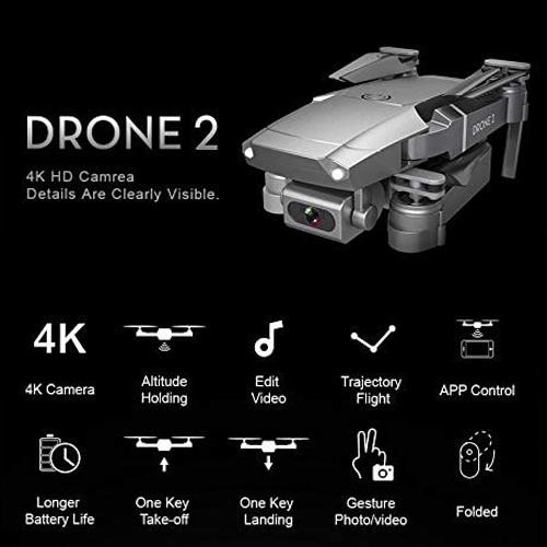 Ronshin® Αναδιπλούμενο Τετρακόπτερο Drone 4K HD 2.4GHz WiFi με Ευρυγώνιο Φακό - Τηλεχειριστήριο - Συνδεσιμότητα με Κινητά & Τσάντα Μεταφοράς
