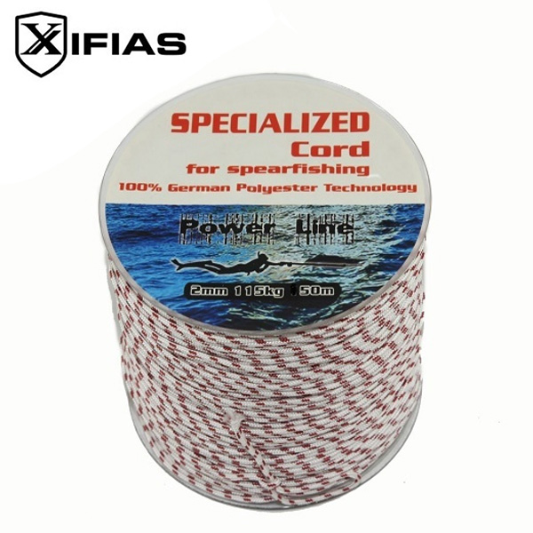 Xifias® Ενισχυμένο Πολυεστερικό Κορδόνι Ψαροντούφεκου για Κατάδυση 8 Κλώνων Specialized Polyester 2mm 50m με Αντοχή έως 115kg