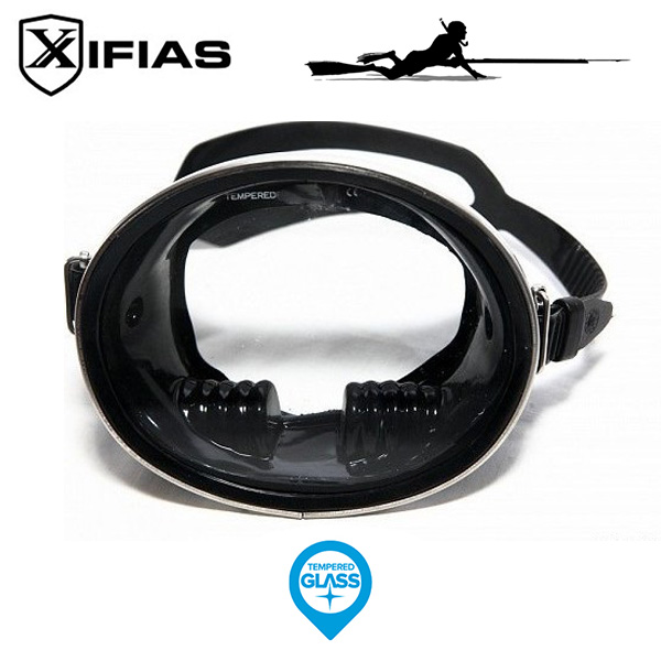 Xifias Sub® Καταδυτική Μάσκα Σιλικόνης Στρογγυλή Tempered Glass Silicone Inox Black Xifias Sub® Καταδυτική Μάσκα Σιλικόνης Στρογγυλή Tempered Glass Silicone Inox Black