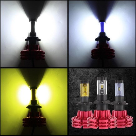 2x Nighteye® Λάμπες Αυτοκινήτου LED 360° Η7 10000LM (2x5000) 60W (2x30) με Φίλμ Χρώματος 3000Κ - 6500Κ - 8000Κ A344 CAN BUS με Ballast 12-24V