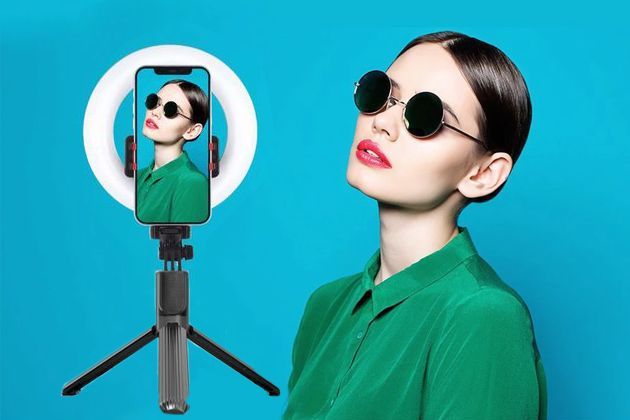 Φορητό Φωτιστικό Δαχτυλίδι LED Ring Light Γραφείου με Ρυθμιζόμενη Θερμοκρασία & Ένταση Φωτός, Τρίποδο Στήριξης και Ενσύρματο Χειριστήριο