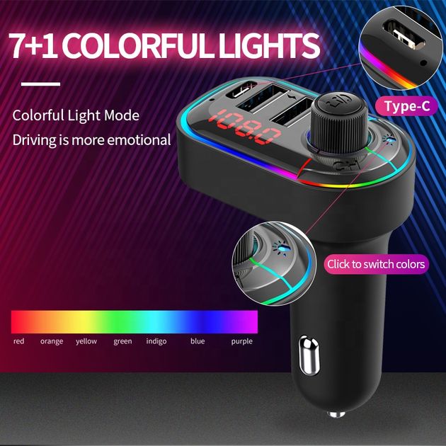 3 σε 1 Bluetooth Αναμεταδότης Αυτοκινήτου FM Transmitter, Hands-Free & Φορτιστής Αναπτήρα με RGB Φωτισμό 3 σε 1 Bluetooth Αναμεταδότης Αυτοκινήτου FM Transmitter, Hands-Free & Φορτιστής Αναπτήρα με RGB Φωτισμό