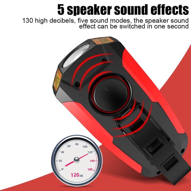 4 σε 1 Ταχύμετρο, Φακός LED 300Lm, Αποσπώμενη Κόρνα Ποδηλάτου & Συναγερμός 130dB με Οθόνη LCD, Αδιάβροχο με 5 Ρυθμίσεις Φωτισμού, Fog Lights - Μπλε OEM