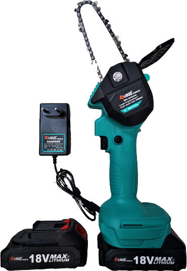 Επαναφορτιζόμενο Αλυσοπρίονο Χειρός LIDUO Tools με 2 Μπαταρίες Λιθίου 18V & Ταχυφορτιστή