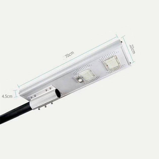 Ηλιακό Αδιάβροχο Φωτιστικό Εξωτερικού Χώρου - Δρόμου με Φωτοβολταΐκό Πάνελ, Ανιχνευτή κίνησης PIR, Αισθητήρα Φωτός & Τηλεκοντρόλ