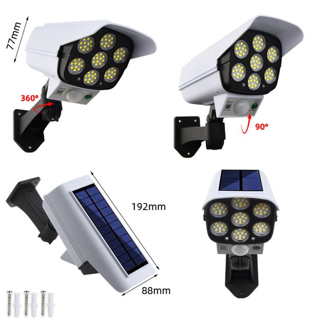 Mini Αδιάβροχο Ηλιακό 35 LED Φωτιστικό Δρόμου & Ομοίωμα Κάμερας Ασφαλείας με Φωτοκύτταρο, Αισθητήρα Κίνησης & Τηλεχειριστήριο - Μαύρο