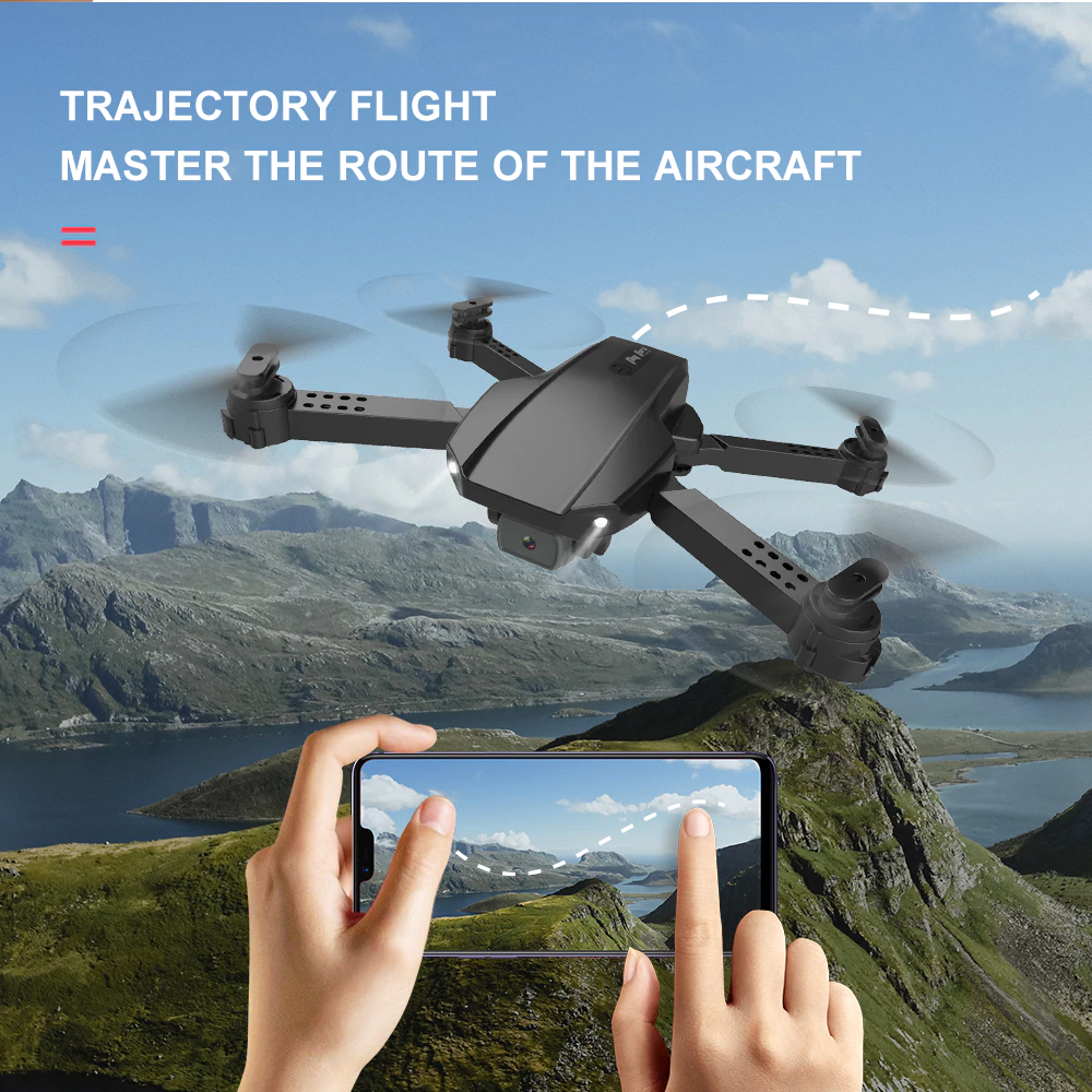 Τετρακόπτερο Drone 4K HD Πτυσσόμενο με Διπλή Κάμερα & Έλεγχο από το Κινητό - Μαύρο 