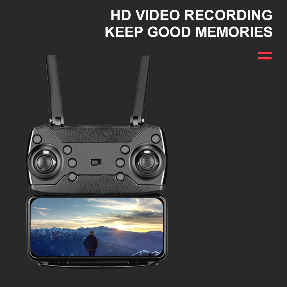 Τετρακόπτερο Drone 4K HD Πτυσσόμενο με Διπλή Κάμερα & Έλεγχο από το Κινητό - Μαύρο 