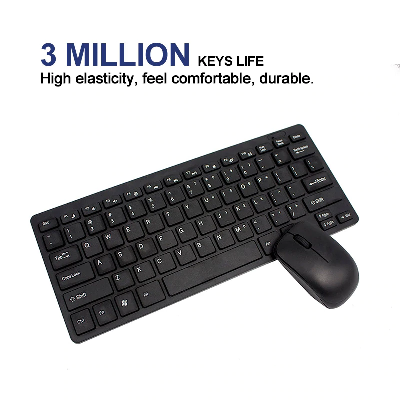 Mini Κομψό Ασύρματο Bluetooth Πληκτρολόγιο & Ποντίκι για Smartphone, Tablet, PC Και Smart TV - Wireless Keyboard Λευκό