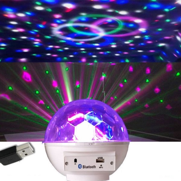 Ντισκομπάλα LED με Bluetooth MP3 με Τηλεχειριστήριο - LED Crystral Magic Ball Light With Remote Control