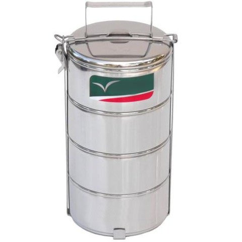 Επαγγελματικά Ανοξείδωτα Δοχεία Φαγητού - Φαγητοδοχεία που Ασφαλίζουν - Σετ 4 Τεμαχίων με Λαβή Μεταφοράς - Double Layer Hand Pot 