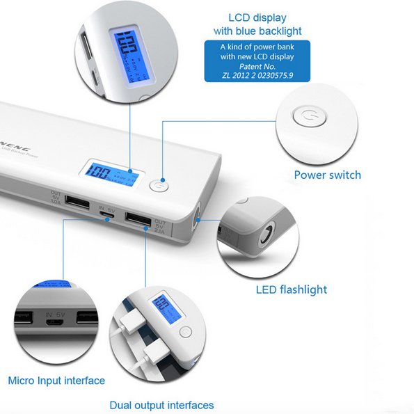 Power Bank 10000mAh - Μπαταρία για Κινητά, Κάμερες και Tablet - Pineng Universal USB Backup Charger 
