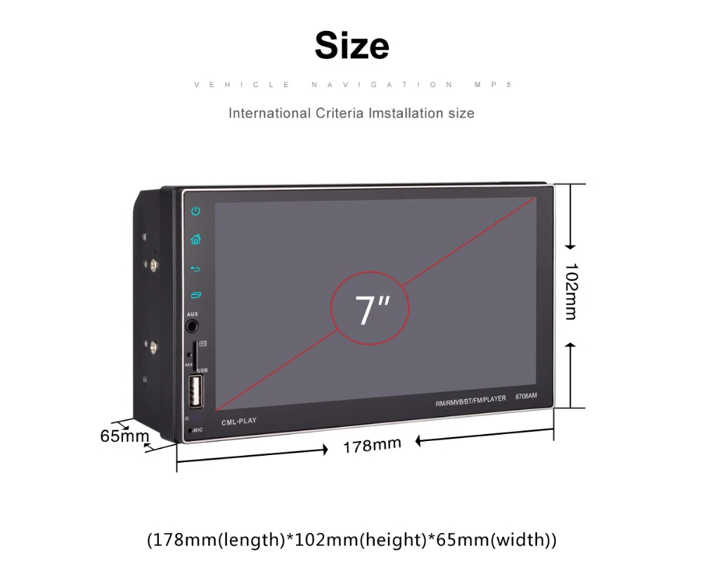Multimedia Οθόνη Αφής 2 DIN Αυτοκινήτου 7″ Android, GPS, WiFi 8.1 