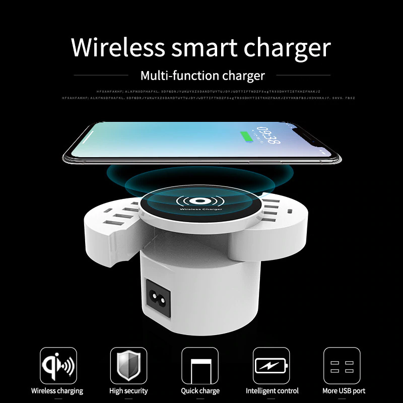 Ασύρματη Βάση Φόρτισης Κινητών με 8 Θύρες USB - Wireless Charging
