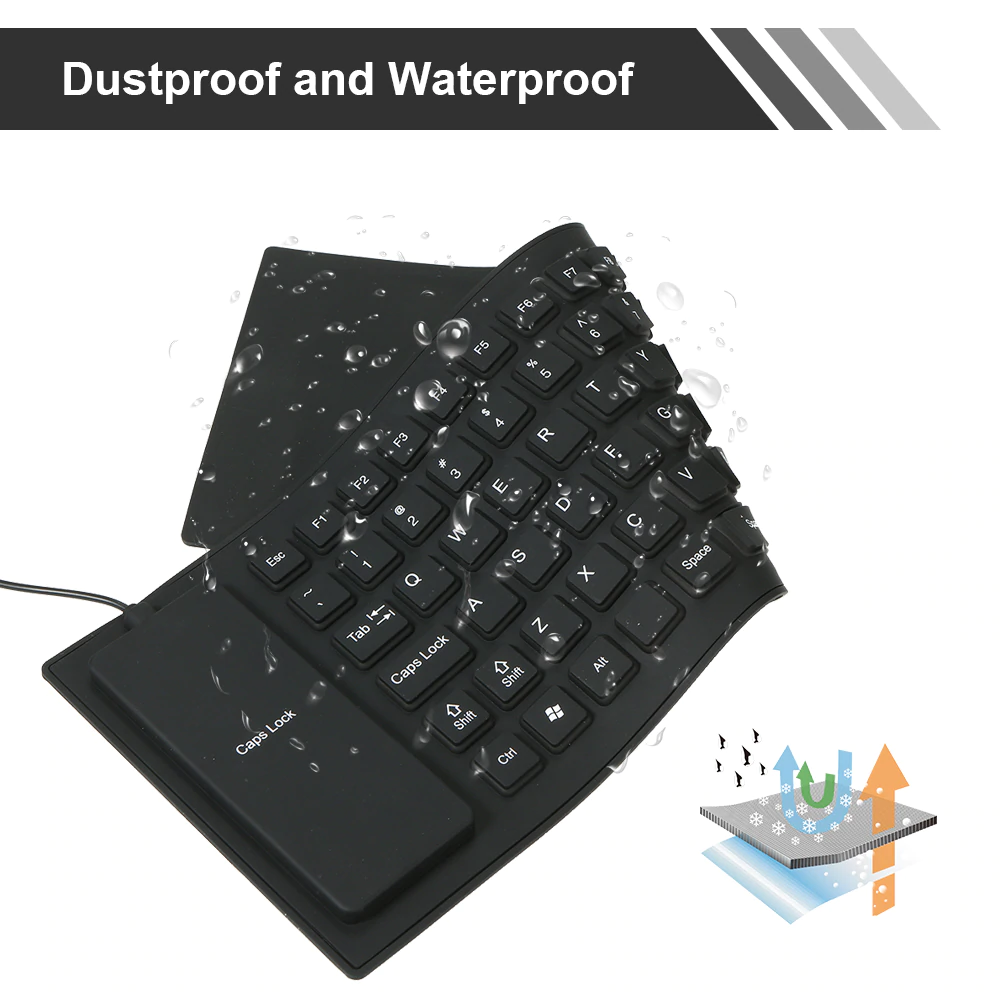 Εύκαμπτο Αδιάβροχο Πληκτρολόγιο Σιλικόνης - Flexible Keyboard
