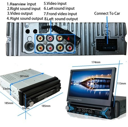Hχοσύστημα Multimedia 1 din Οθόνη 7″ Αυτοκινήτου