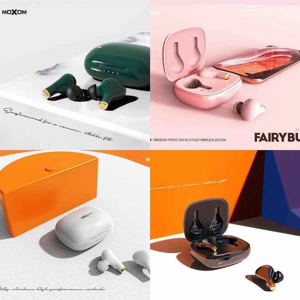 Ασύρματα Επαναφορτιζόμενα Ακουστικά Bluetooth με Θήκη Φόρτισης MOXOM