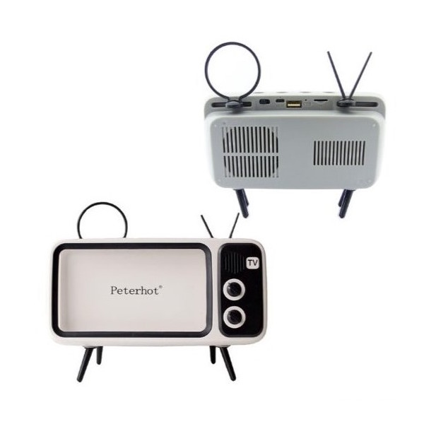 Ασύρματο Ηχείο Bluetooth και Βάση Κινητού Τύπου Vintage TV ​​