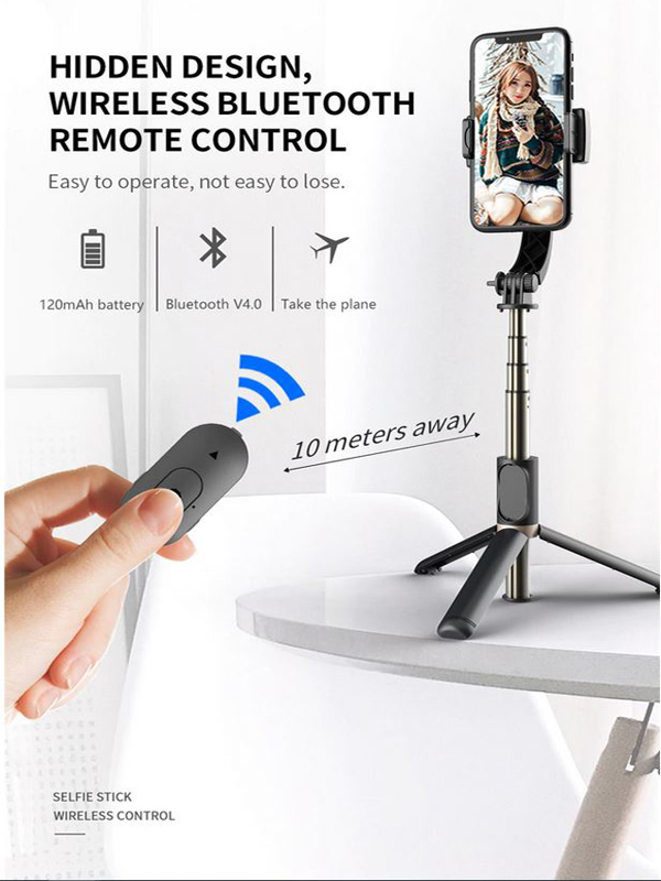 Ασύρματο Bluetooth Πτυσσόμενο Μπαστούνι Κινητού 76cm & Τρίποδο για Selfie Φωτογραφίες με Αποσπώμενο Χειριστήριο - Wirelless Tripod Selfie Stick Gimbal Stabilizer Q08 Ασύρματο Bluetooth Πτυσσόμενο Μπαστούνι Κινητού 76cm & Τρίποδο για Selfie Φωτογραφίες με Αποσπώμενο Χειριστήριο - Wirelless Tripod Selfie Stick Gimbal Stabilizer Q08