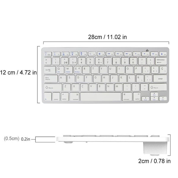 Super Slim Bluetooth Πληκτρολόγιο για Κινητά Andowl QY-K08