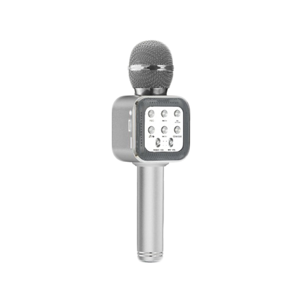Ασύρματο Bluetooth Mικρόφωνο KARAOKE Hχείο Mp3 Player WSTER WS-1818 Ασημί