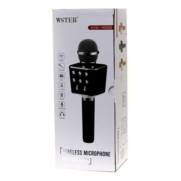 Ασύρματο Bluetooth Mικρόφωνο KARAOKE & Hi-Fi Hχείο WSTER WS-1688 Μαύρο