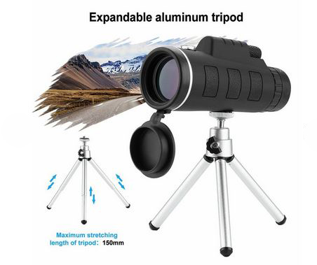 Compact Μονόκυαλο Near Focus 40x60 WeatherProof με Τρίποδο για Κινητό