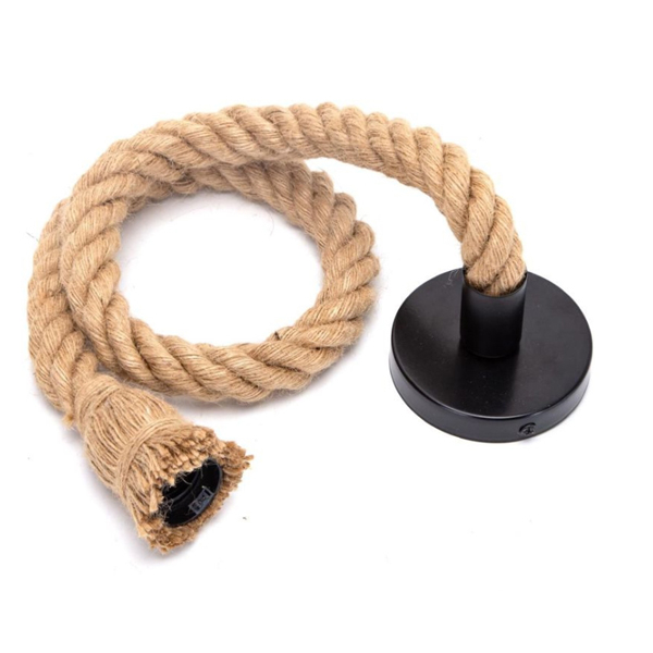 Ανάρτηση Φωτιστικού Vintage Σχοινί Τύπου Τριχιά με Ντουί Ε27 