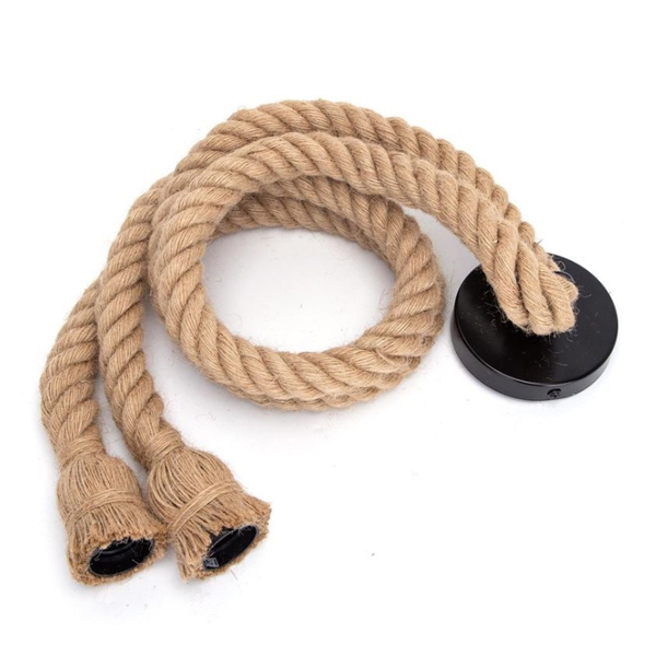 Διπλή Ανάρτηση Φωτιστικού Vintage Σχοινί Τύπου Τριχιά με Ντουί Ε27