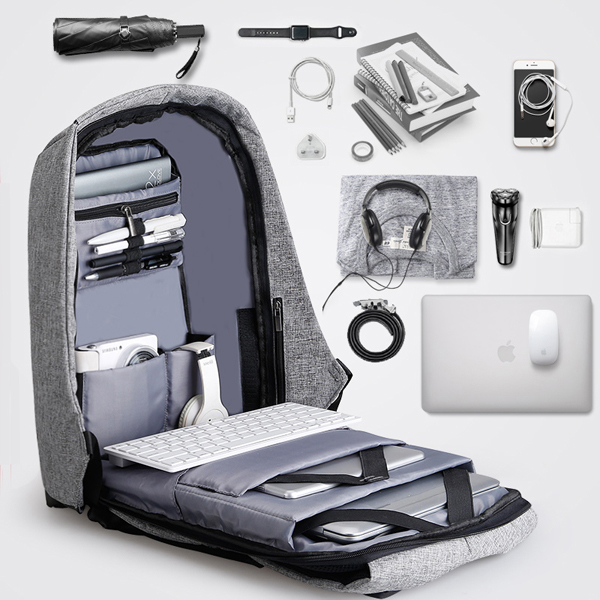 Αnti-theft backpack - Αντικλεπτικό Σακίδιο Πλάτης με Θύρα USB UNI-NB14 Navy Blue