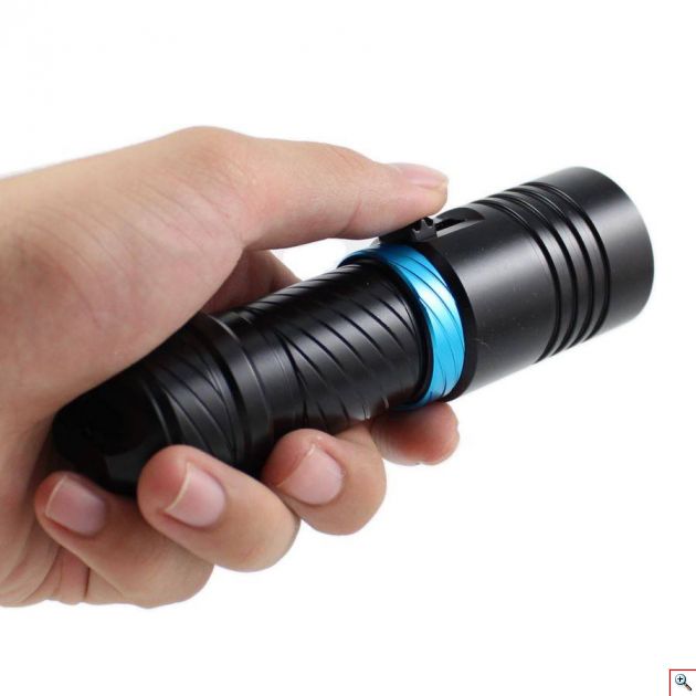 Super Bright Αδιάβροχος Υποβρύχιος Καταδυτικός Φακός CREE T6 LED 1000 LΜ με Διπλά O-Rings 100μ