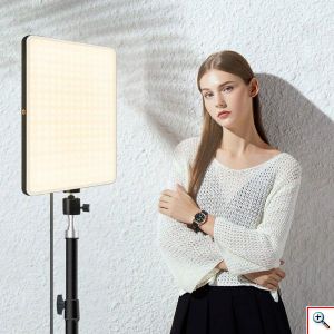 Φωτιστικό LED 45W 36x25cm με LCD Οθόνη - Ρύθμιση Χρώματος Φωτισμού 3200-6000Κ - Ρύθμιση Φωτεινότητας & Τηλεχειριστήριο A111 - Μαύρο