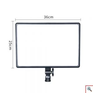 Φωτιστικό LED 45W 36x25cm με LCD Οθόνη - Ρύθμιση Χρώματος Φωτισμού 3200-6000Κ - Ρύθμιση Φωτεινότητας & Τηλεχειριστήριο A111 - Μαύρο