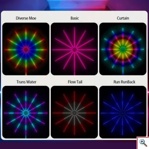 Σετ Ταινίες με Πολύχρωμα RGB LED 6W σε Σχήμα Πυροτεχνήματος Μήκους 0.5m με App Εφαρμογή - Τηλεχειριστήριο & Τροφοδοσία USB