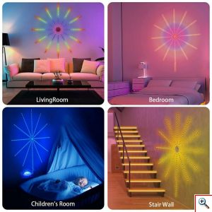 Σετ Ταινίες με Πολύχρωμα RGB LED 6W σε Σχήμα Πυροτεχνήματος Μήκους 0.5m με App Εφαρμογή - Τηλεχειριστήριο & Τροφοδοσία USB