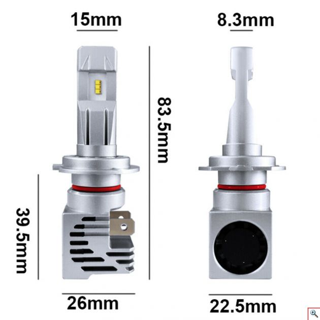 Compact PNP LED Λάμπες Αυτοκινήτου H7 50W (2x25W) 10000Lm (2x5000lm) 6500K - Λαμπτήρες Πορείας Car LED Headlights