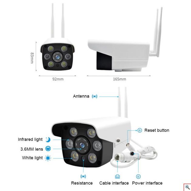Αδιάβροχη Ασύρματη IP WiFi/Ethernet Κάμερα HD 720p Εσωτερικού & Εξωτερικού χώρου με Νυχτερινή Λήψη, Ανιχνευτή Κίνησης, Ειδοποίηση στο Κινητό, Μικρόφωνο, Ηχείο (Ενδοεπικοινωνία Μωρού), Σειρήνα & Micro SD