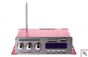 Φορητός Hi-Fi Bluetooth Στέρεο Ραδιοενισχυτής 40W USB, SD, FM MP3 12V - Ενισχυτής Αυτοκινήτου με Τηλεχειριστήριο - Κόκκινο
