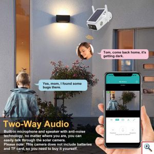 Mini Ηλιακή Αδιάβροχη Ασύρματη IP WiFi Κάμερα Full HD 1080p Εξωτερικού Χώρου με Νυχτερινή Λήψη, Ανιχνευτή Κίνησης, Ειδοποίηση στο Κινητό, Μικρόφωνο & Ηχείο