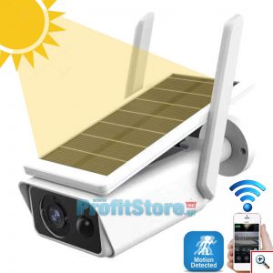 Mini Ηλιακή Αδιάβροχη Ασύρματη IP WiFi Κάμερα Full HD 1080p Εξωτερικού Χώρου με Νυχτερινή Λήψη, Ανιχνευτή Κίνησης, Ειδοποίηση στο Κινητό, Μικρόφωνο & Ηχείο