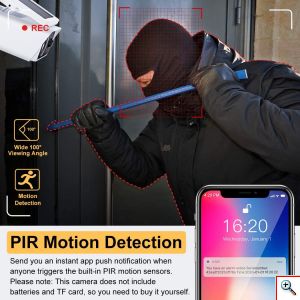 Mini Ηλιακή Αδιάβροχη Ασύρματη IP WiFi Κάμερα Full HD 1080p Εξωτερικού Χώρου με Νυχτερινή Λήψη, Ανιχνευτή Κίνησης, Ειδοποίηση στο Κινητό, Μικρόφωνο & Ηχείο