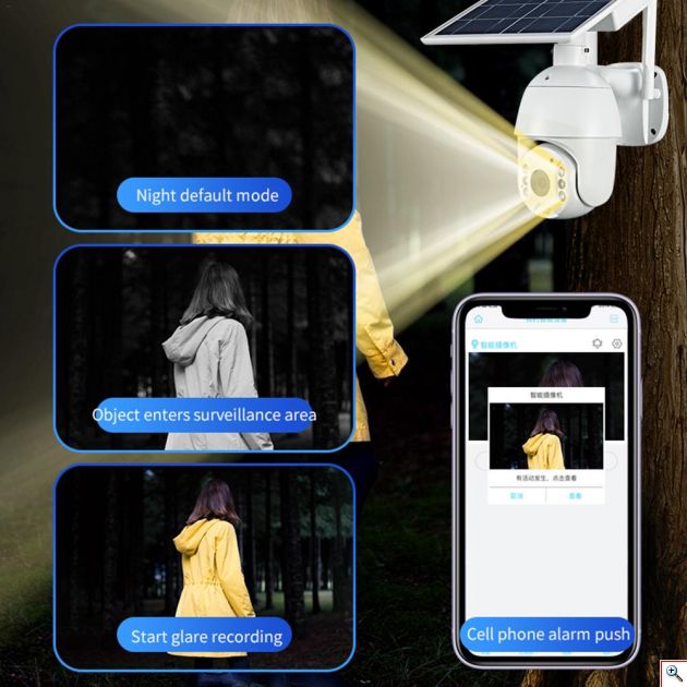 Ηλιακή Αδιάβροχη Ασύρματη IP WiFi Κάμερα Full HD 1080p P2P Εξωτερικού Χώρου με Νυχτερινή Όραση, Ανιχνευτή Κίνησης, Ειδοποίηση στο Κινητό, Μικρόφωνο, Ηχείο
