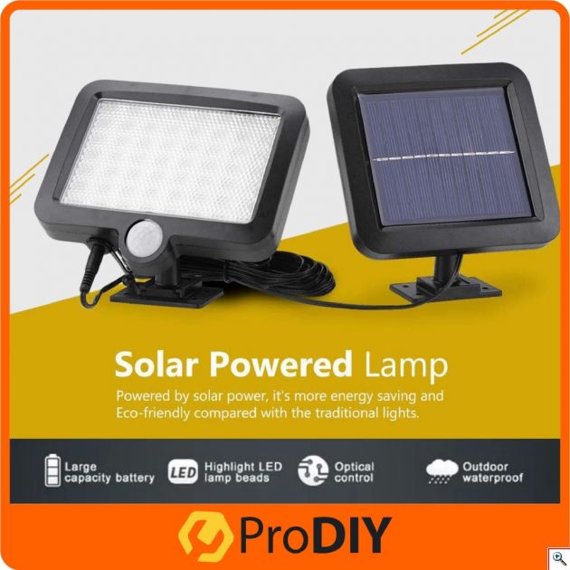 Επιτοίχιος Ηλιακός Προβολέας 56 LED με Ανιχνευτή Κίνησης, Φωτοκύτταρο & Πάνελ Φόρτισης - Ψυχρού Φωτισμού - Solar Panel Led Light w/ Motion Sensor