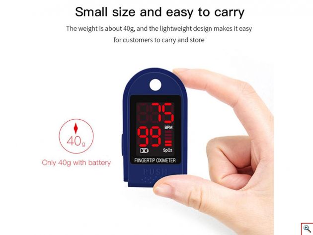 Οξύμετρο Δακτύλου με Οθόνη LED & Παλμόμετρο - Fingertip Pulse Oximeter, SpO2 / Heart Rate Sensor JZK-302