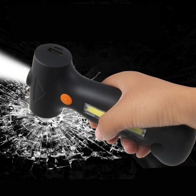 Πολυεργαλείο Αυτοκινήτου Έκτακτης Ανάγκης με Φακό & Φωτιστικό SOS Κόκκινο LED, Κόφτη Ζώνης, Σφυράκι Τζαμιών & Μαγνήτη