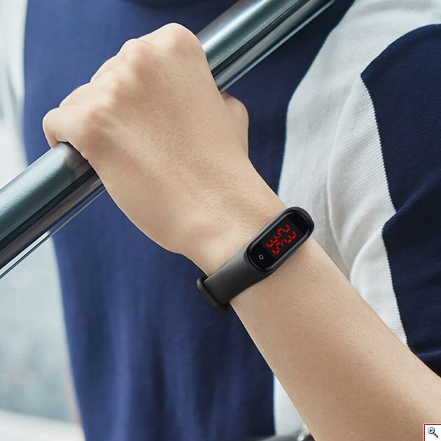 Έξυπνο Θερμόμετρο - Ρολόι Χειρός Αδιάβροχο Bracelet USB - Intelligent Temperature Measurement Smart Watch Band Μαύρο